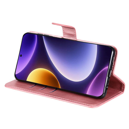 For Xiaomi Redmi Note 12 Turbo / Poco F5 5G Calf Texture Phone Case Stand Zipper Pocket Wallet Cover