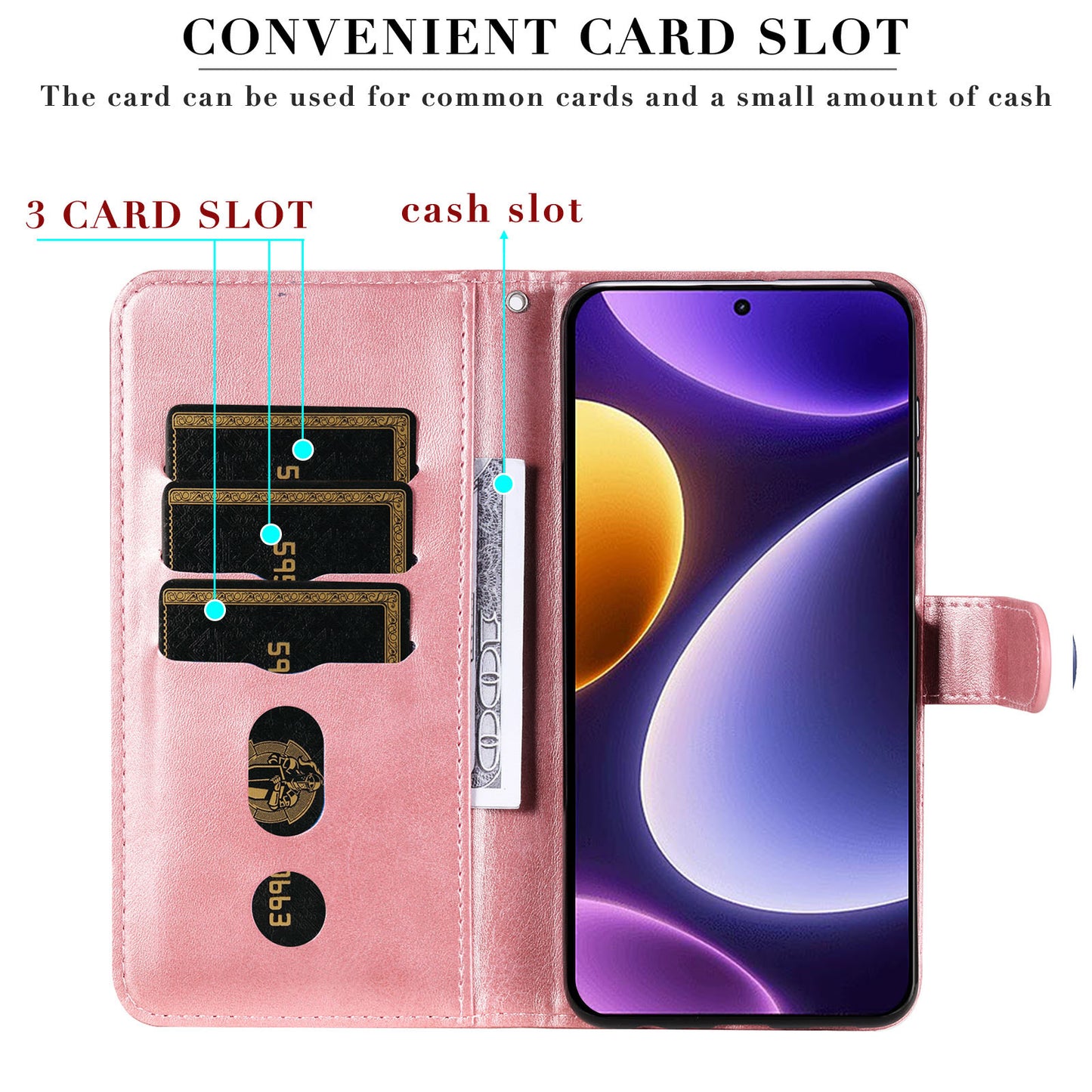 For Xiaomi Redmi Note 12 Turbo / Poco F5 5G Calf Texture Phone Case Stand Zipper Pocket Wallet Cover