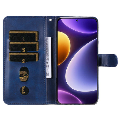 For Xiaomi Redmi Note 12 Turbo / Poco F5 5G Calf Texture Phone Case Stand Zipper Pocket Wallet Cover