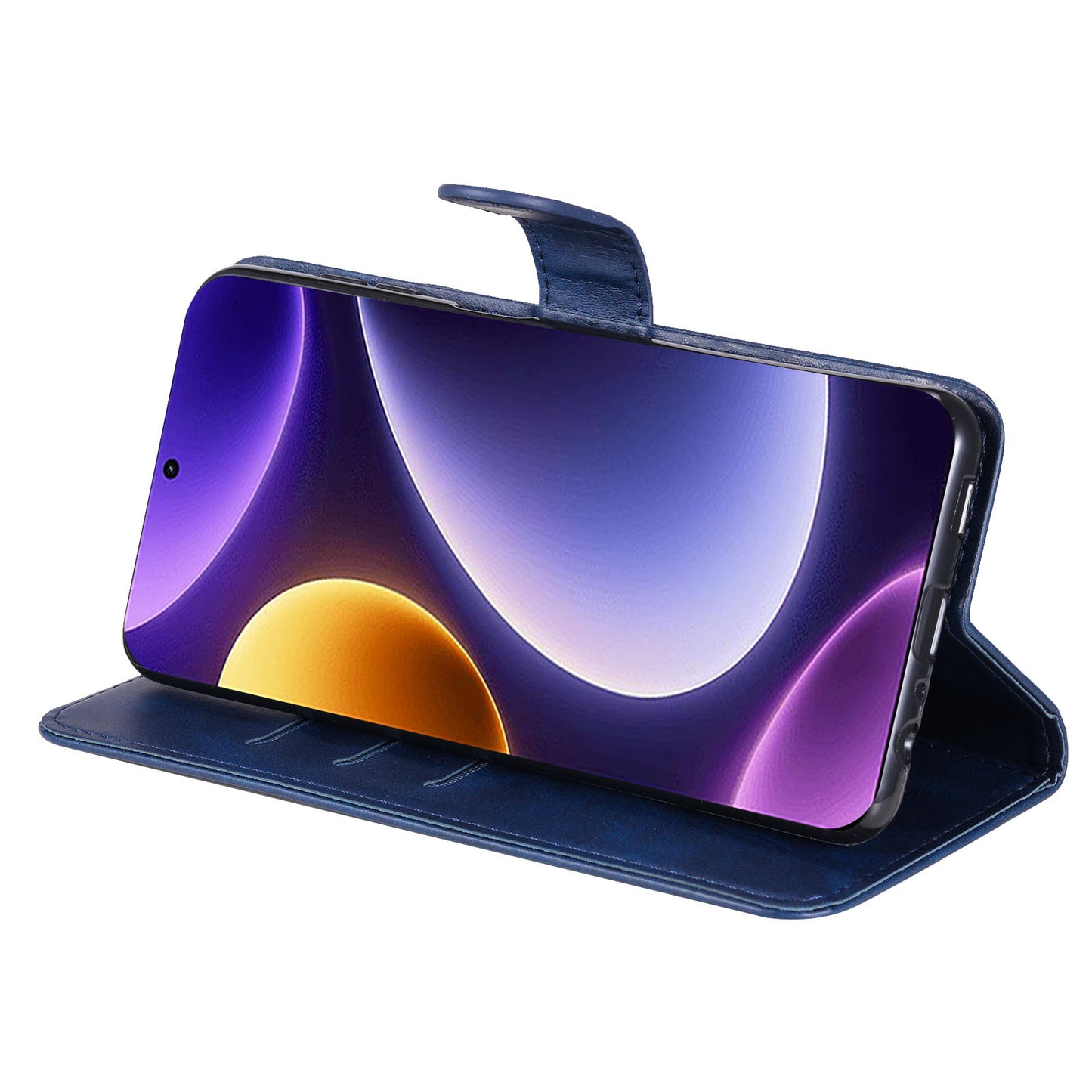 For Xiaomi Redmi Note 12 Turbo / Poco F5 5G Calf Texture Phone Case Stand Zipper Pocket Wallet Cover