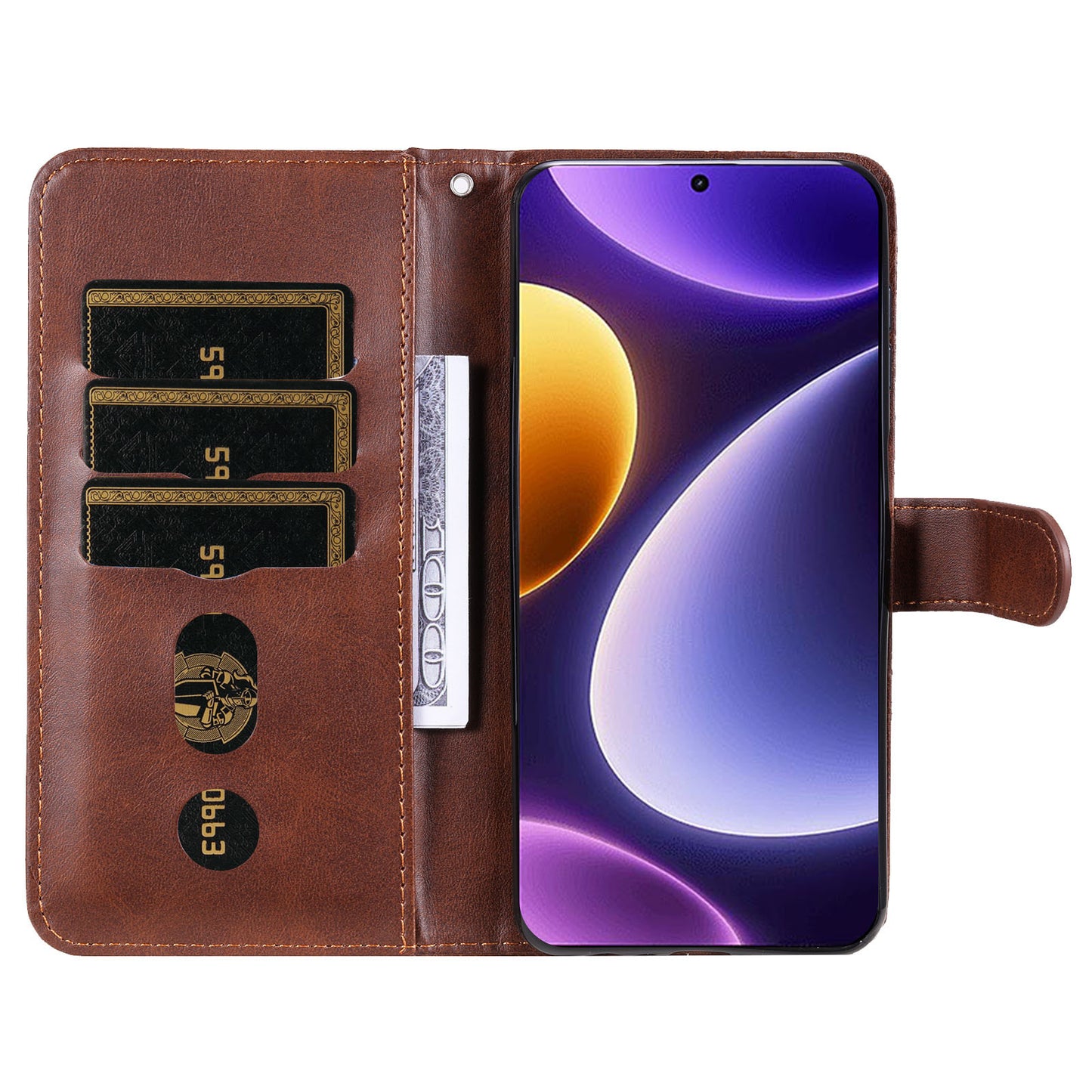 For Xiaomi Redmi Note 12 Turbo / Poco F5 5G Calf Texture Phone Case Stand Zipper Pocket Wallet Cover