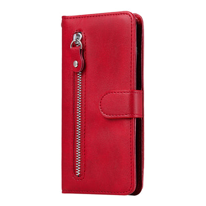 For Xiaomi Redmi Note 12 Turbo / Poco F5 5G Calf Texture Phone Case Stand Zipper Pocket Wallet Cover