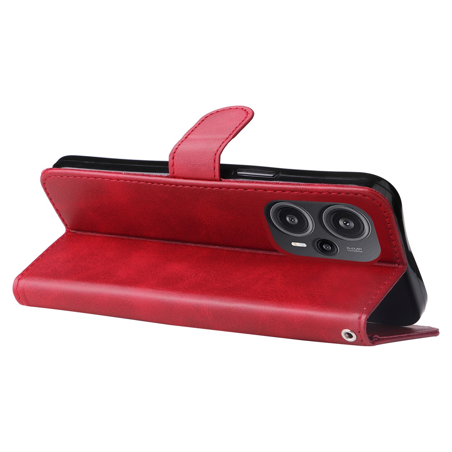 For Xiaomi Redmi Note 12 Turbo / Poco F5 5G Calf Texture Phone Case Stand Zipper Pocket Wallet Cover