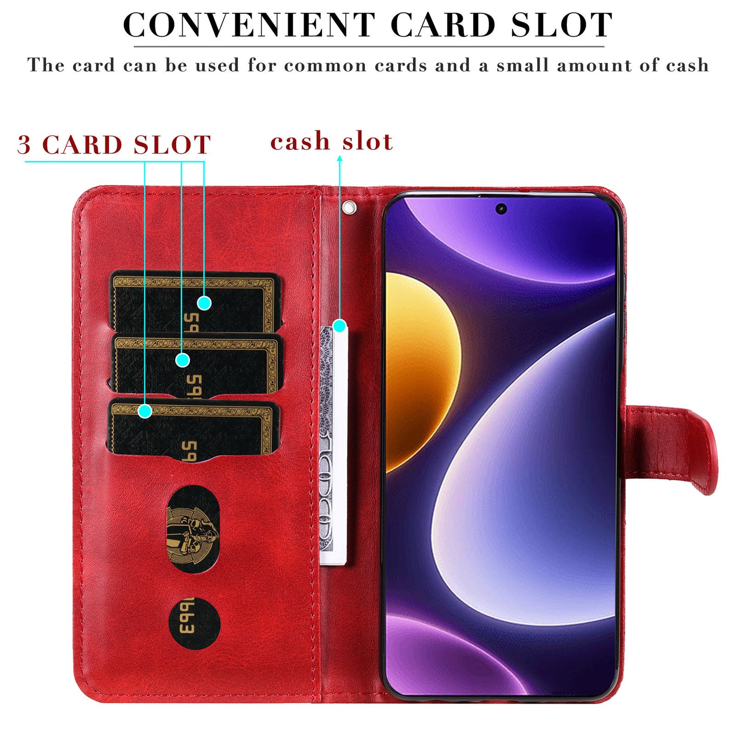 For Xiaomi Redmi Note 12 Turbo / Poco F5 5G Calf Texture Phone Case Stand Zipper Pocket Wallet Cover