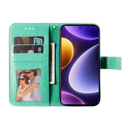 For Xiaomi Redmi Note 12 Turbo / Poco F5 5G PU Leather Cover Case Flower Imprinting Phone Stand Wallet Phone Shell