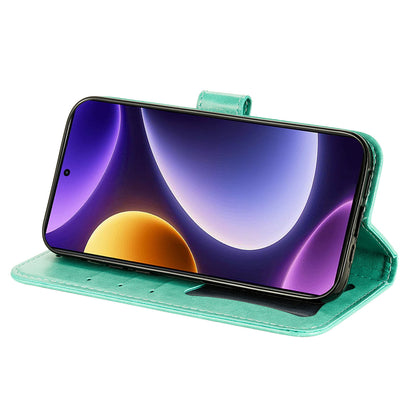 For Xiaomi Redmi Note 12 Turbo / Poco F5 5G PU Leather Cover Case Flower Imprinting Phone Stand Wallet Phone Shell