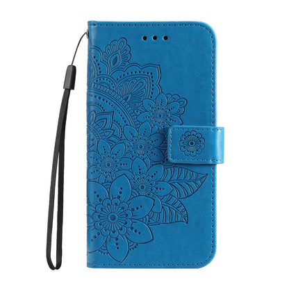 For Xiaomi Redmi Note 12 Turbo / Poco F5 5G PU Leather Cover Case Flower Imprinting Phone Stand Wallet Phone Shell