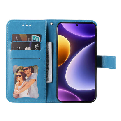 For Xiaomi Redmi Note 12 Turbo / Poco F5 5G PU Leather Cover Case Flower Imprinting Phone Stand Wallet Phone Shell