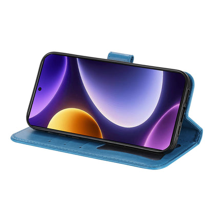 For Xiaomi Redmi Note 12 Turbo / Poco F5 5G PU Leather Cover Case Flower Imprinting Phone Stand Wallet Phone Shell