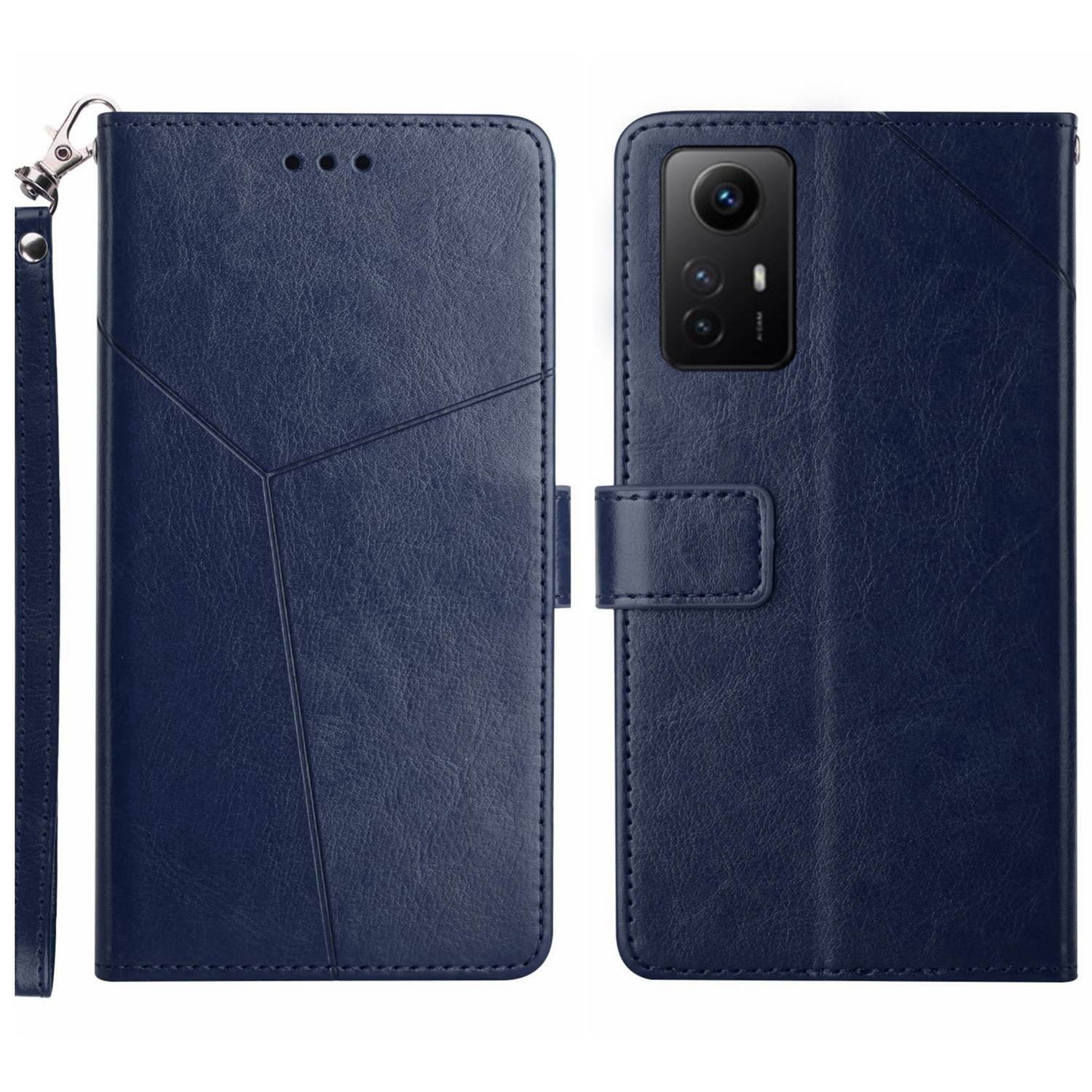 HT01 For Xiaomi Redmi Note 12S 4G PU Leather Case Wallet Y-shaped Line Imprinting Phone Stand Cover