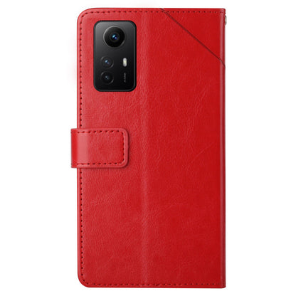 HT01 For Xiaomi Redmi Note 12S 4G PU Leather Case Wallet Y-shaped Line Imprinting Phone Stand Cover