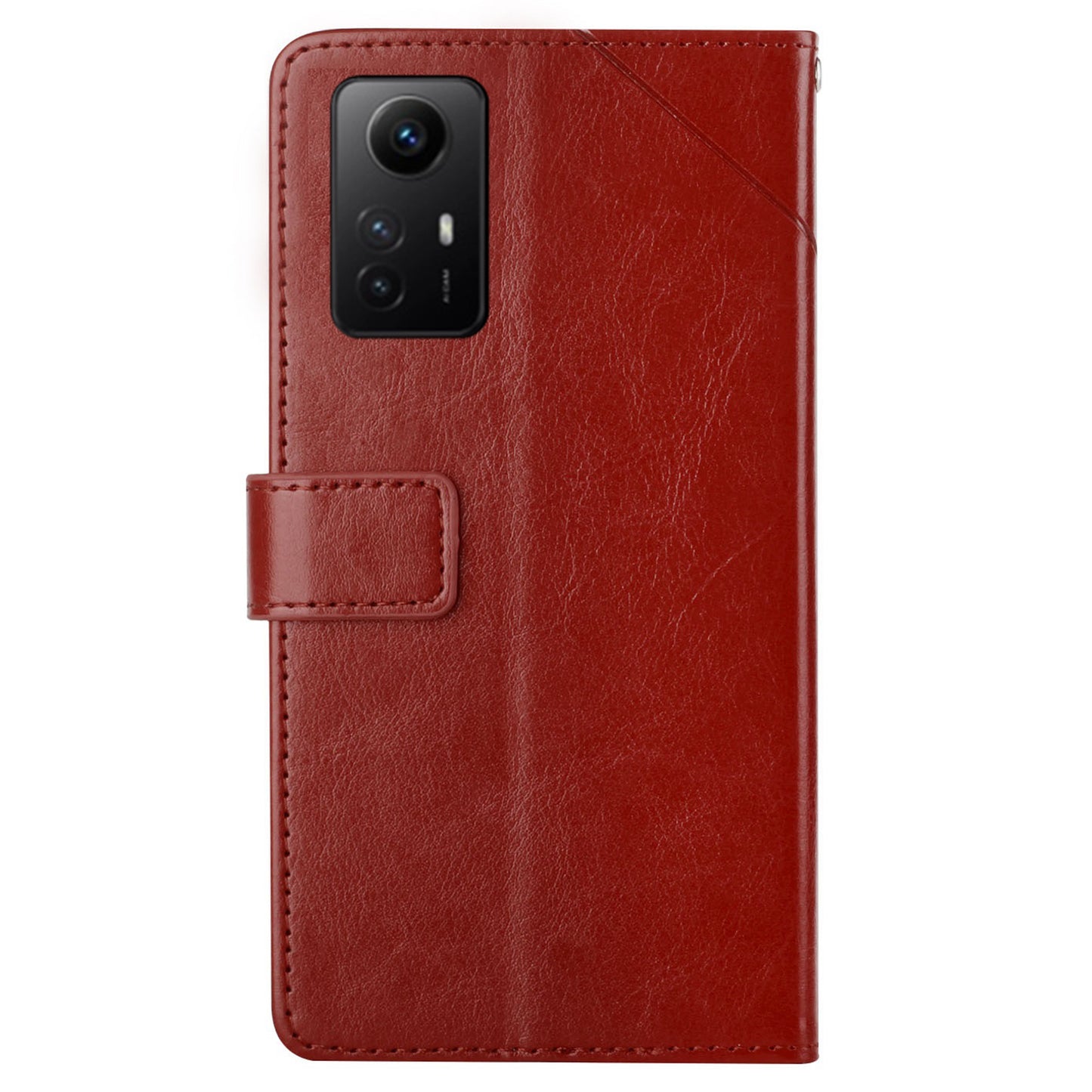 HT01 For Xiaomi Redmi Note 12S 4G PU Leather Case Wallet Y-shaped Line Imprinting Phone Stand Cover