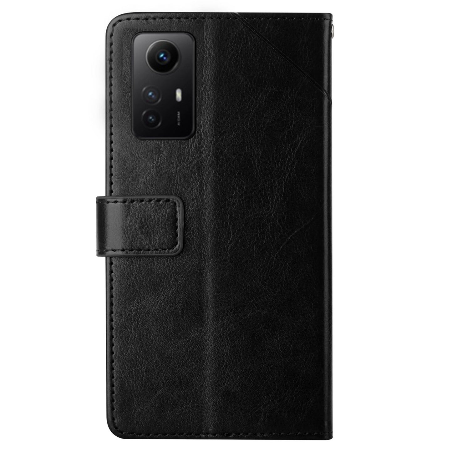 HT01 For Xiaomi Redmi Note 12S 4G PU Leather Case Wallet Y-shaped Line Imprinting Phone Stand Cover