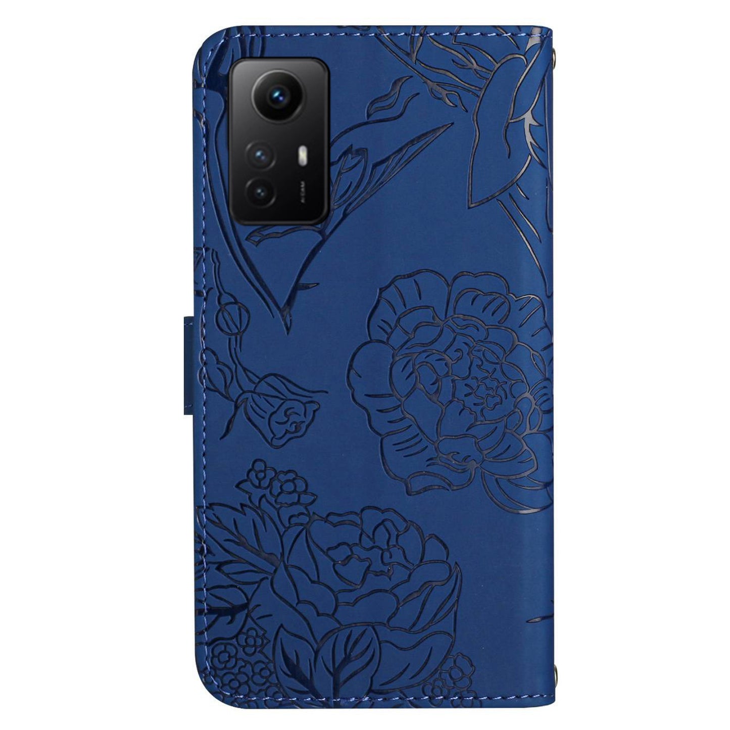 HT03 For Xiaomi Redmi Note 12S 4G Skin-Touch Feeling Wallet Leather Phone Cover Imprinted Design Cover with Shoulder Strap