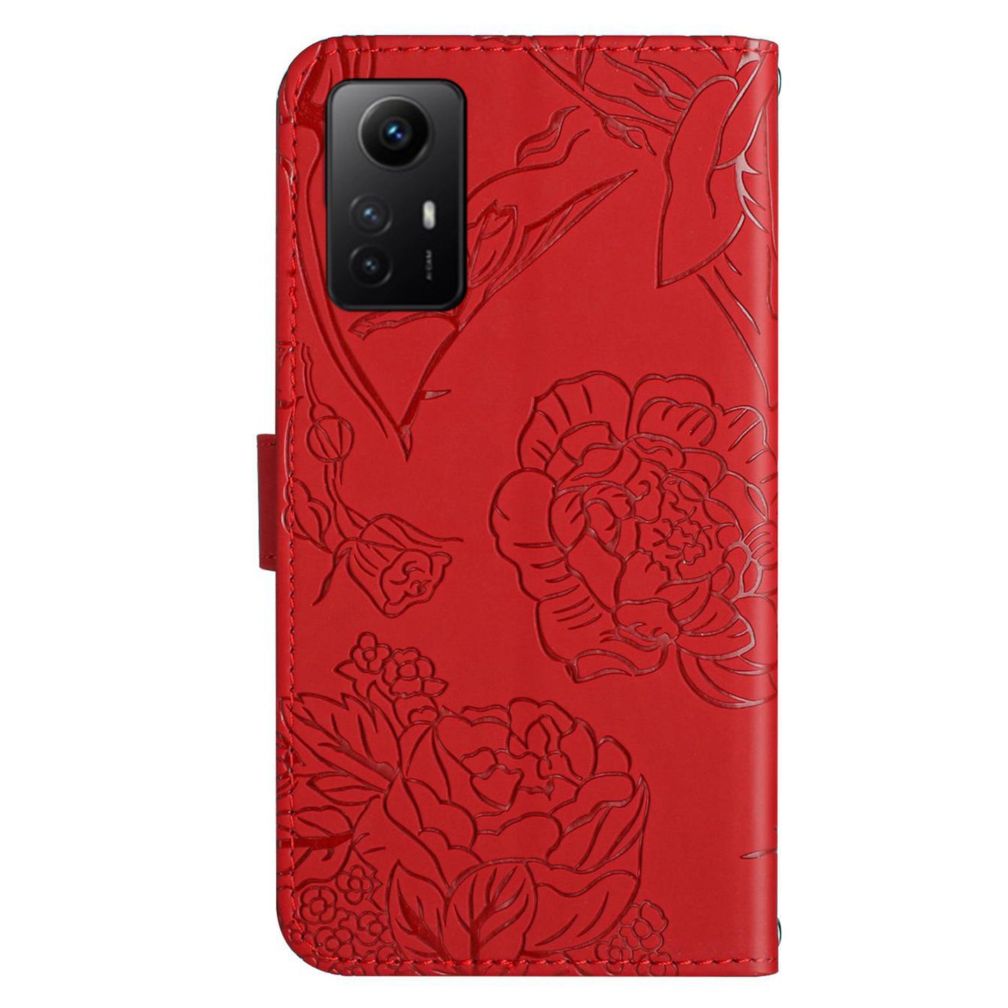 HT03 For Xiaomi Redmi Note 12S 4G Skin-Touch Feeling Wallet Leather Phone Cover Imprinted Design Cover with Shoulder Strap