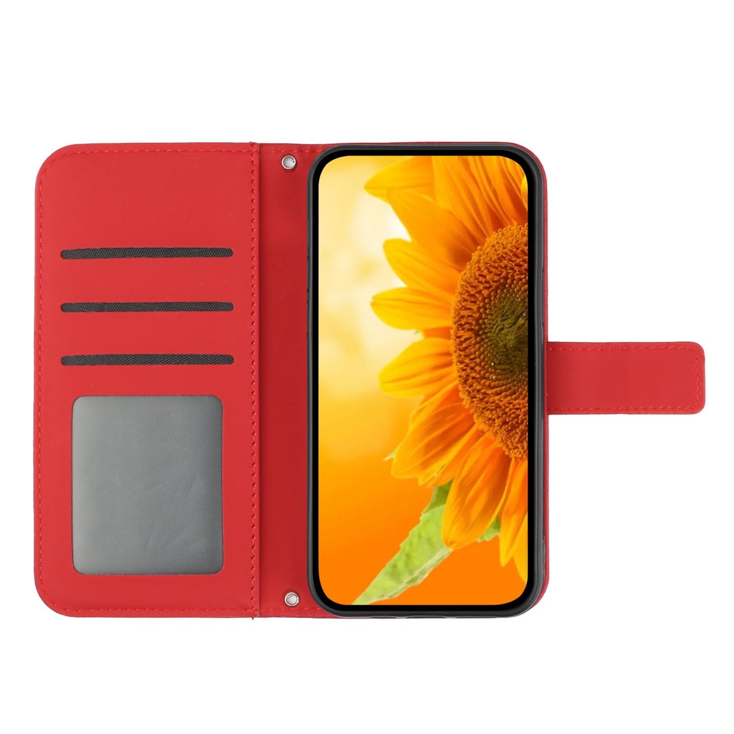 HT04 For Xiaomi Redmi Note 12S 4G Leather Stand Wallet Cover Sunflower Imprinted Phone Case with Shoulder Strap