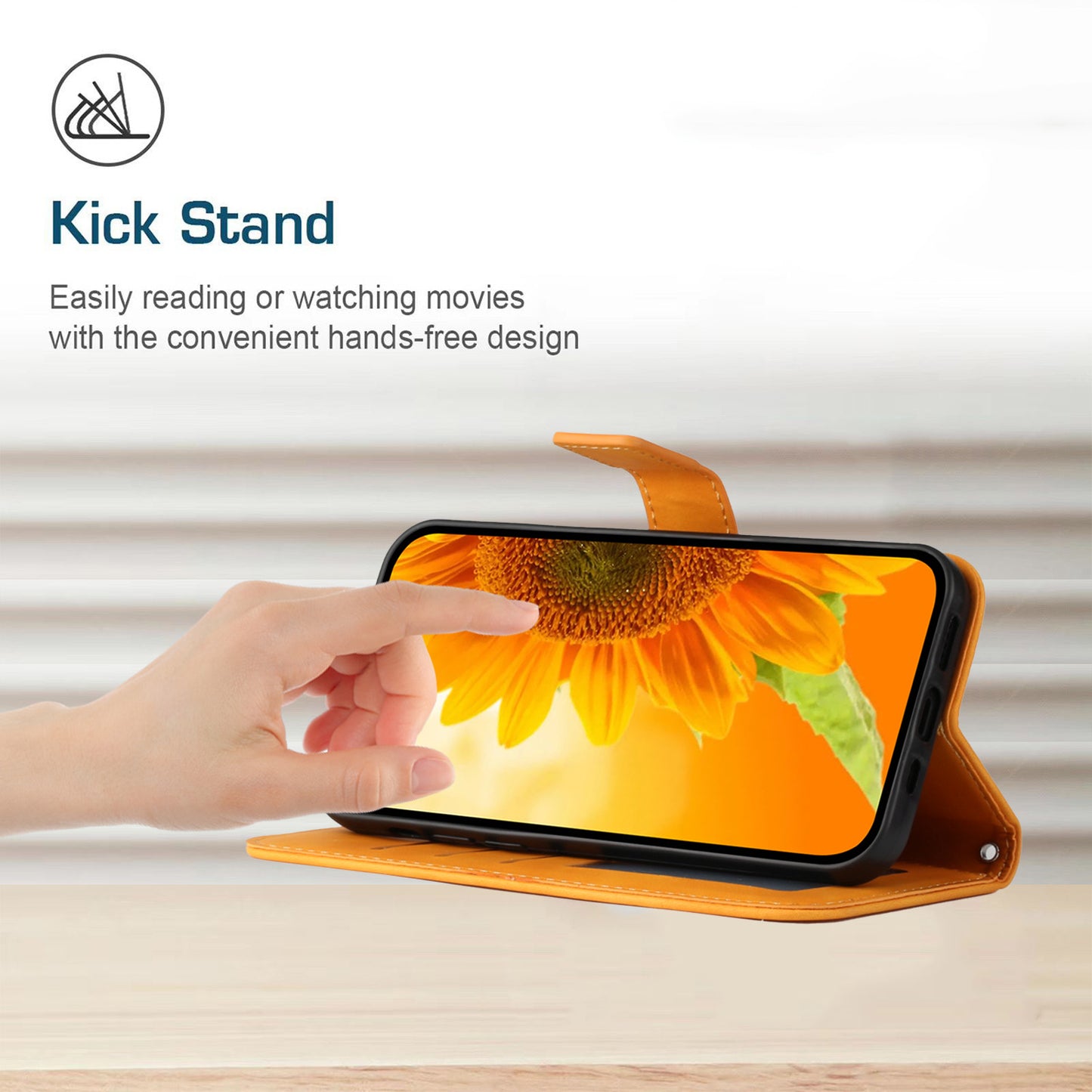 HT04 For Xiaomi Redmi Note 12S 4G Leather Stand Wallet Cover Sunflower Imprinted Phone Case with Shoulder Strap