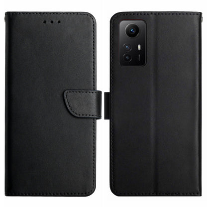 HT02 For Xiaomi Redmi Note 12S 4G Genuine Cow Leather Cover Nappa Texture Stand Wallet Phone Case