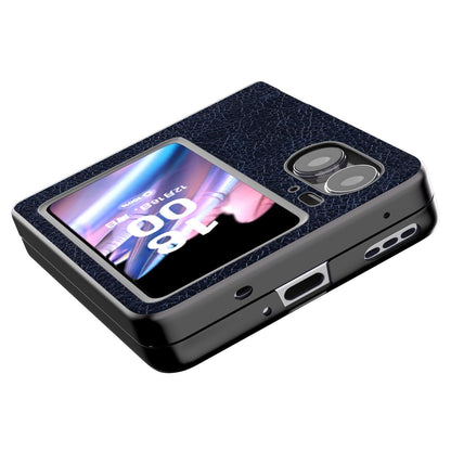 ABEEL For Oppo Find N2 Flip 5G Litchi Texture Protective Case PU Leather Coated PC Vintage Phone Cover