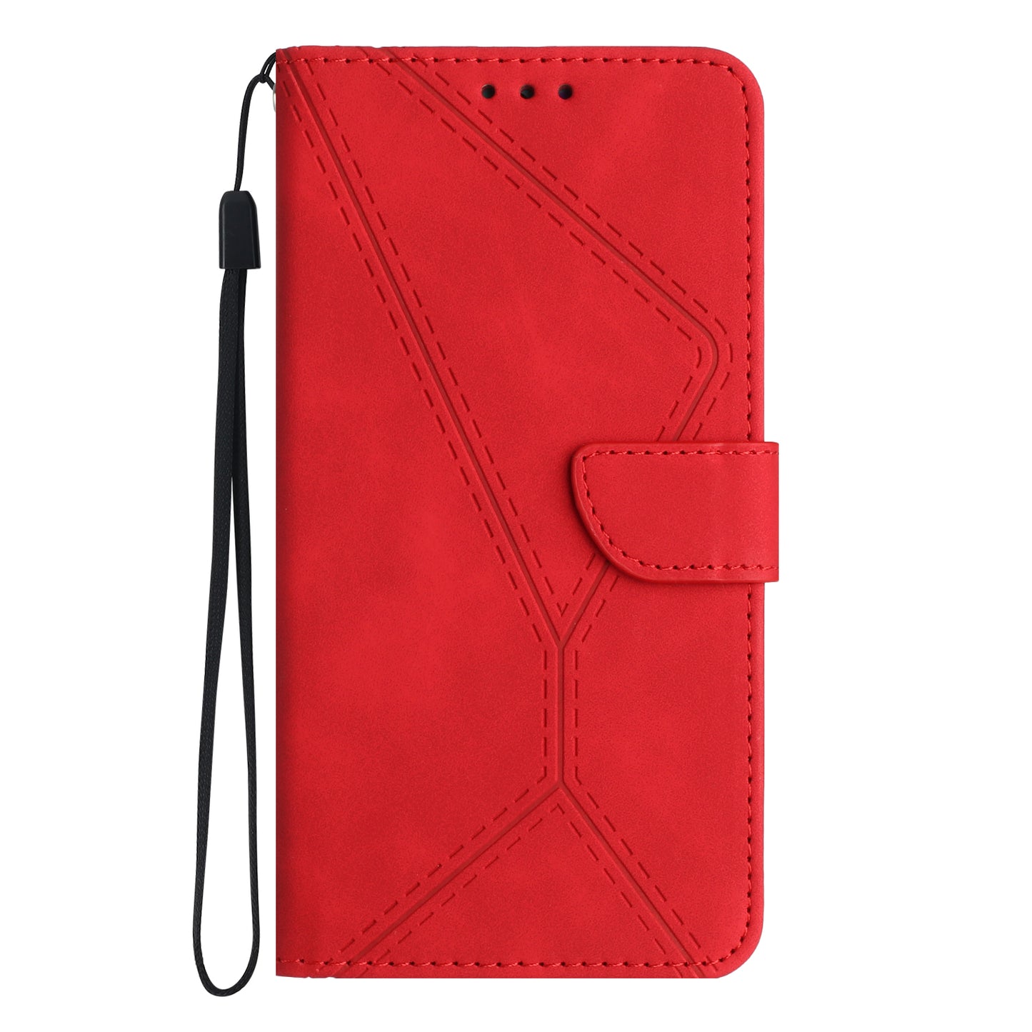 HT05 Flip Leather Cover for Oppo Reno10 Pro+ 5G , Skin-touch Feeling Stand Wallet Imprinted Line Phone Case