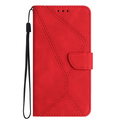 HT05 Flip Leather Cover for Oppo Reno10 Pro+ 5G , Skin-touch Feeling Stand Wallet Imprinted Line Phone Case
