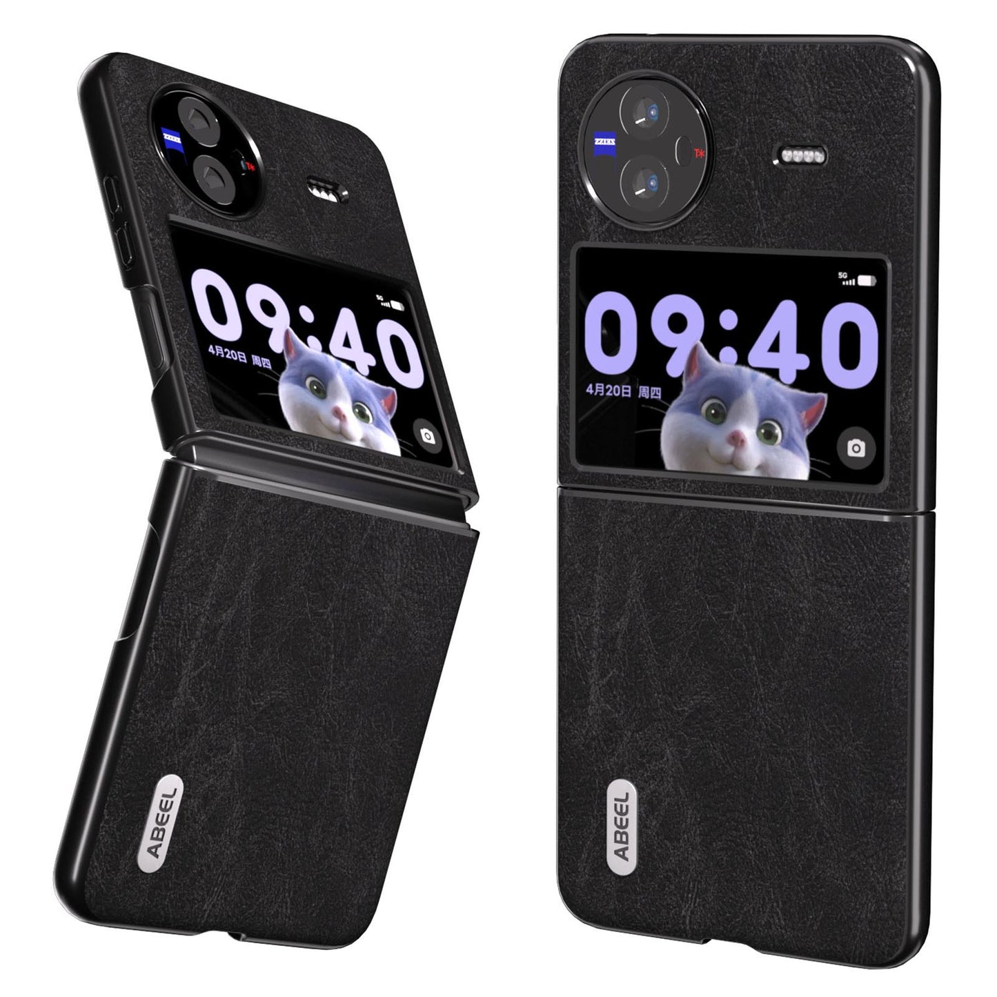 ABEEL For vivo X Flip Litchi Texture Phone Cover PU Leather Coated PC Folding Case