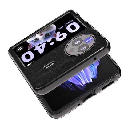 ABEEL For vivo X Flip Litchi Texture Phone Cover PU Leather Coated PC Folding Case