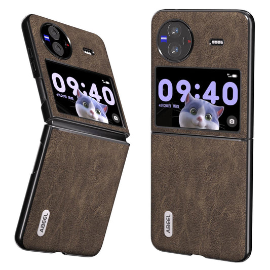 ABEEL For vivo X Flip Litchi Texture Phone Cover PU Leather Coated PC Folding Case