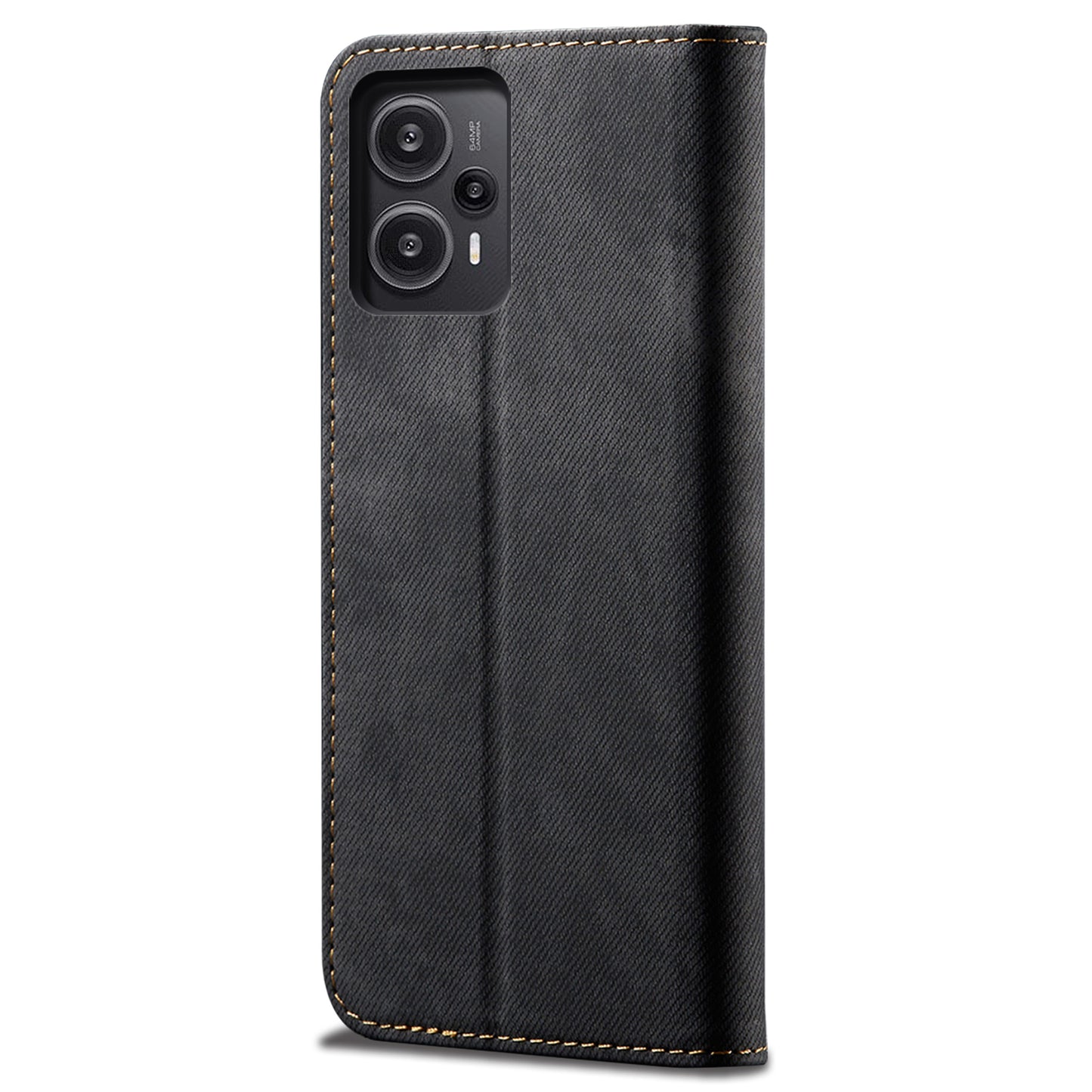 For Xiaomi Redmi Note 12 Turbo / Poco F5 5G PU Leather Case Stand Wallet Jeans Cloth Texture Phone Cover