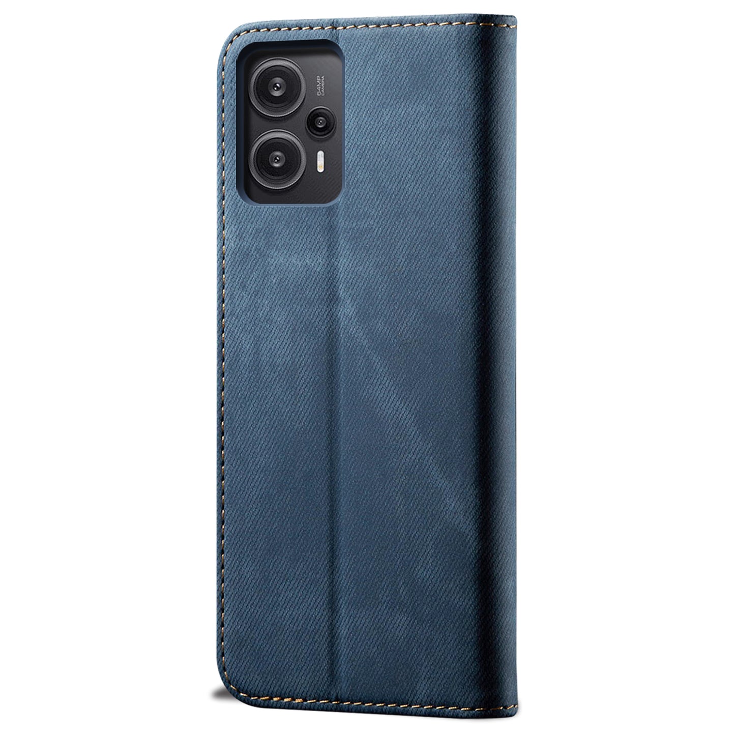 For Xiaomi Redmi Note 12 Turbo / Poco F5 5G PU Leather Case Stand Wallet Jeans Cloth Texture Phone Cover