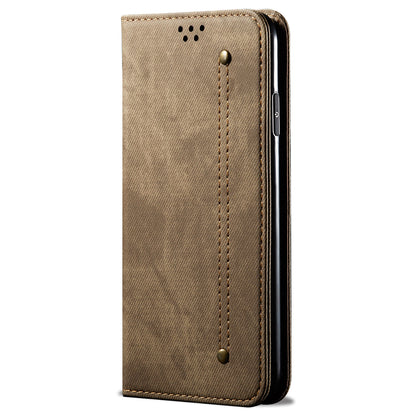 For Xiaomi Redmi Note 12 Turbo / Poco F5 5G PU Leather Case Stand Wallet Jeans Cloth Texture Phone Cover