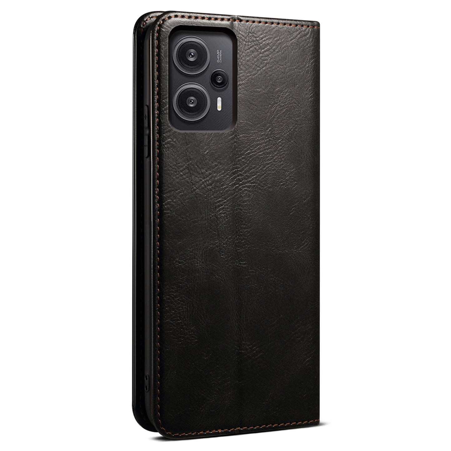 Phone Cover for Xiaomi Redmi Note 12 Turbo / Poco F5 5G Waxy Crazy Horse Texture Leather Case with Stand Wallet