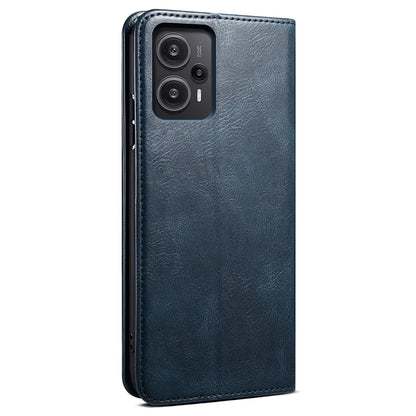 Phone Cover for Xiaomi Redmi Note 12 Turbo / Poco F5 5G Waxy Crazy Horse Texture Leather Case with Stand Wallet