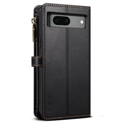 ESEBLE Galaxy Series for Google Pixel 7a PU Leather Phone Case Zipper Pocket RFID Blocking Wallet Stand Cover