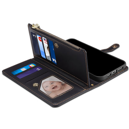 ESEBLE Galaxy Series for Google Pixel 7a PU Leather Phone Case Zipper Pocket RFID Blocking Wallet Stand Cover