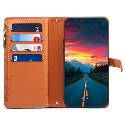 ESEBLE Galaxy Series for Google Pixel 7a PU Leather Phone Case Zipper Pocket RFID Blocking Wallet Stand Cover