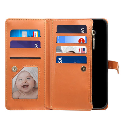 ESEBLE Galaxy Series for Google Pixel 7a PU Leather Phone Case Zipper Pocket RFID Blocking Wallet Stand Cover