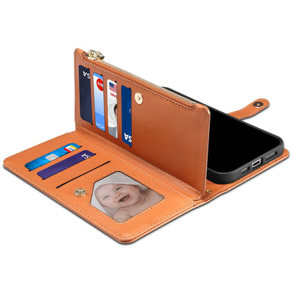 ESEBLE Galaxy Series for Google Pixel 7a PU Leather Phone Case Zipper Pocket RFID Blocking Wallet Stand Cover