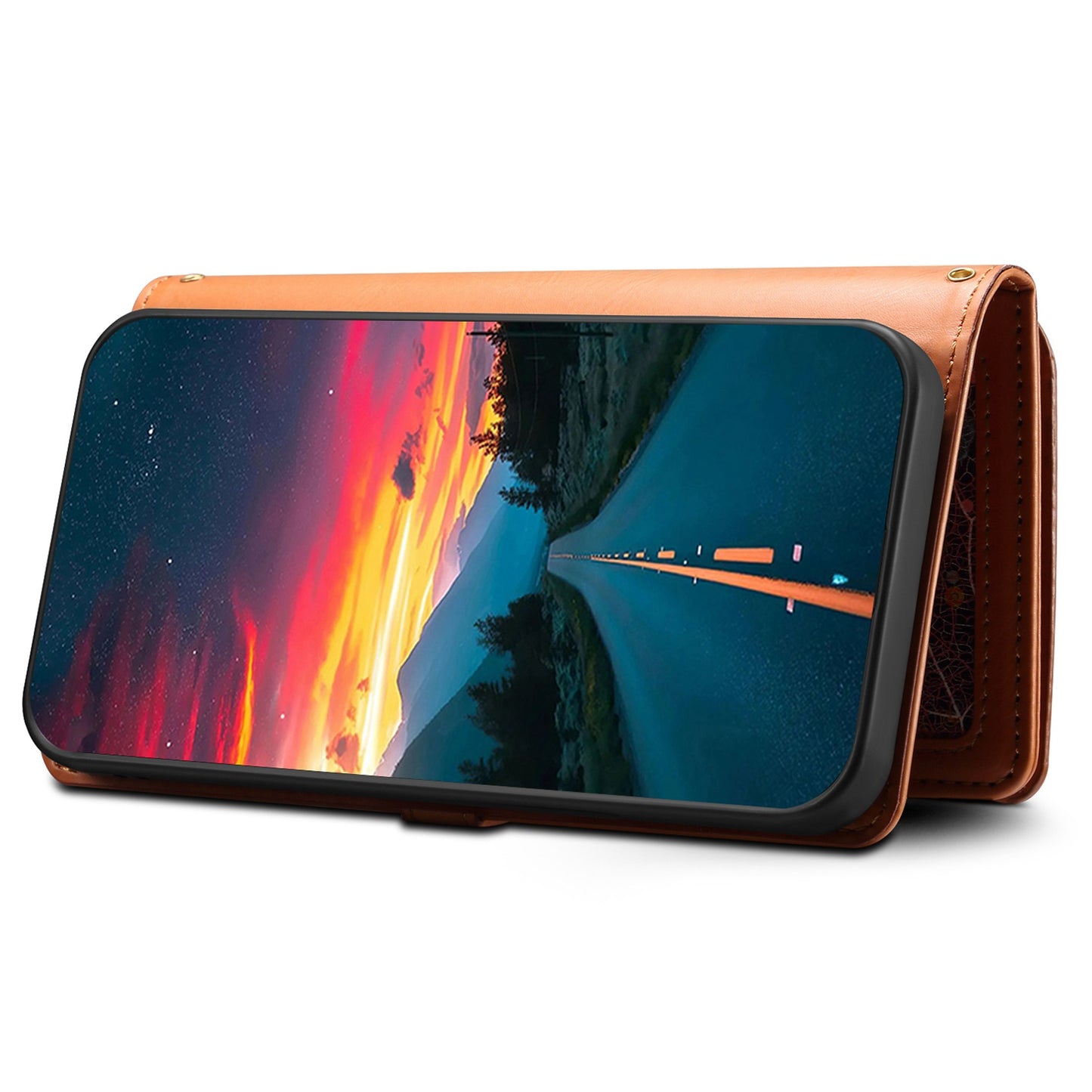 ESEBLE Galaxy Series for Google Pixel 7a PU Leather Phone Case Zipper Pocket RFID Blocking Wallet Stand Cover