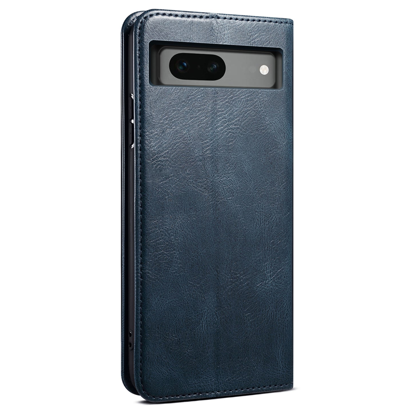 For Google Pixel 7a Waxy Crazy Horse Texture Leather Case Drop Proof Phone Cover with Stand Wallet