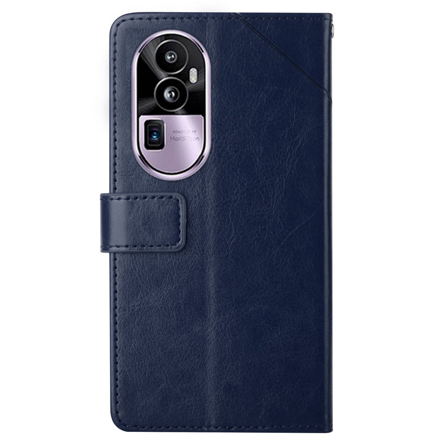 HT01 For Oppo Reno10 Pro+ 5G Y-shaped Line Imprinting Phone Stand Cover PU Leather Case Wallet