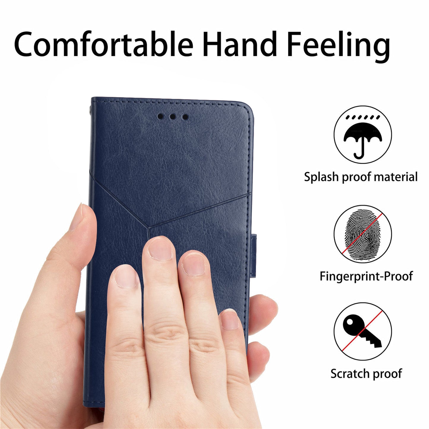 HT01 For Huawei P60 Pro / P60 Anti-Dust Phone Shell Case Wallet Y-shaped Line Imprinting TPU+PU Leather Stand Cover