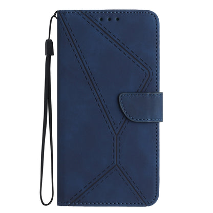 HT05 For Huawei P60 Pro / P60 Skin-Touch Feeling Phone Case PU Leather Stand Wallet Imprinted Line Phone Cover