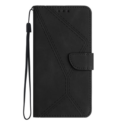 HT05 For Huawei P60 Pro / P60 Skin-Touch Feeling Phone Case PU Leather Stand Wallet Imprinted Line Phone Cover