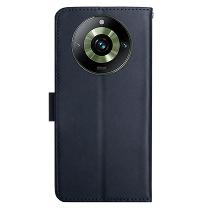 HT02 For Realme 11 Pro+ 5G / 11 Pro 5G Anti-Dust Genuine Cow Leather Phone Case Nappa Texture Stand Wallet Cover