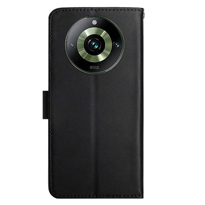 HT02 For Realme 11 Pro+ 5G / 11 Pro 5G Anti-Dust Genuine Cow Leather Phone Case Nappa Texture Stand Wallet Cover