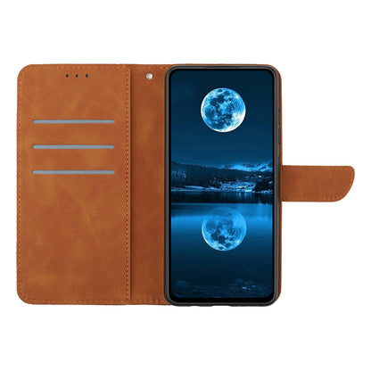 HT05 For Realme 11 Pro+ 5G / 11 Pro 5G Flip Leather Cover Skin-touch Feeling Imprinted Line Phone Case Stand Wallet