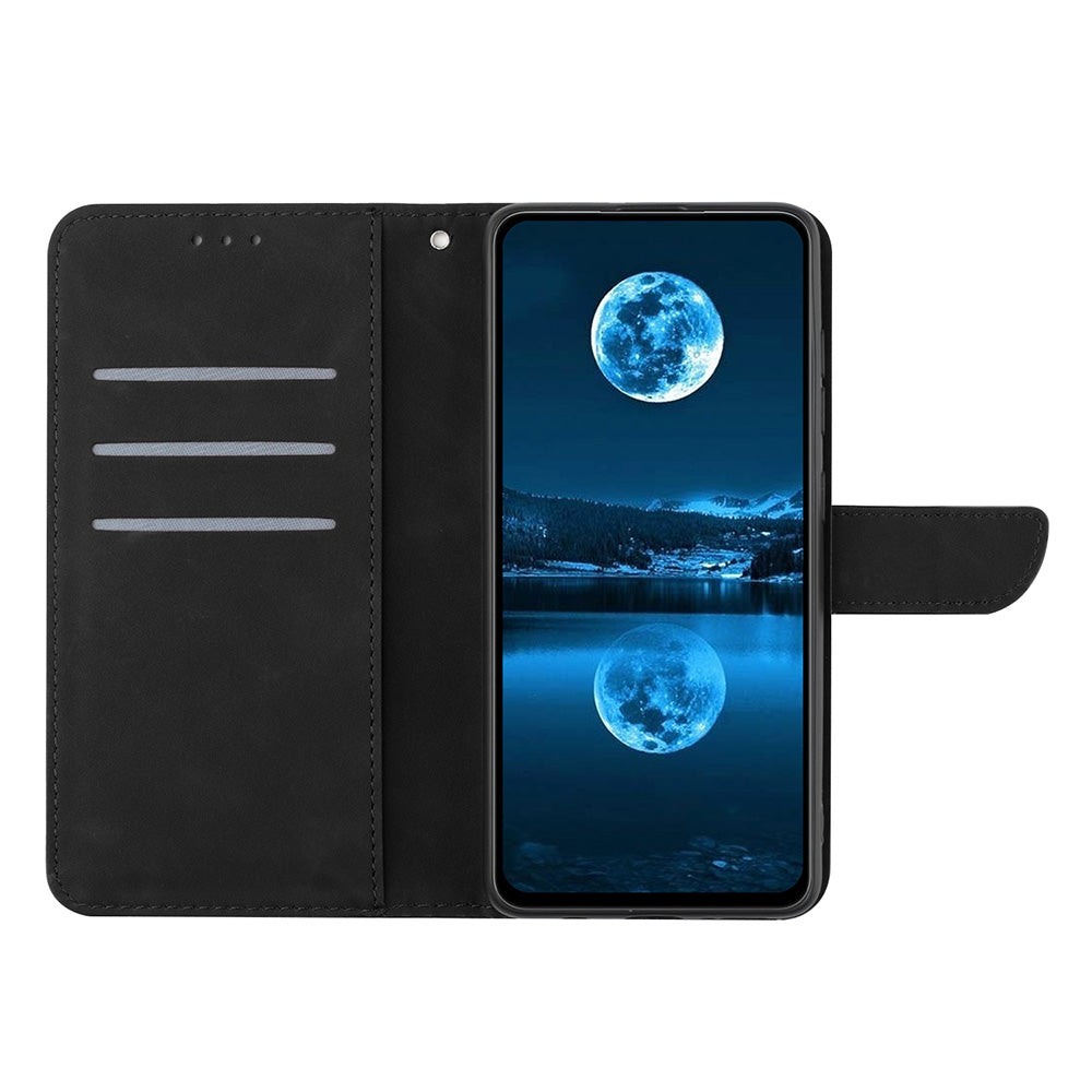 HT05 For Realme 11 Pro+ 5G / 11 Pro 5G Flip Leather Cover Skin-touch Feeling Imprinted Line Phone Case Stand Wallet