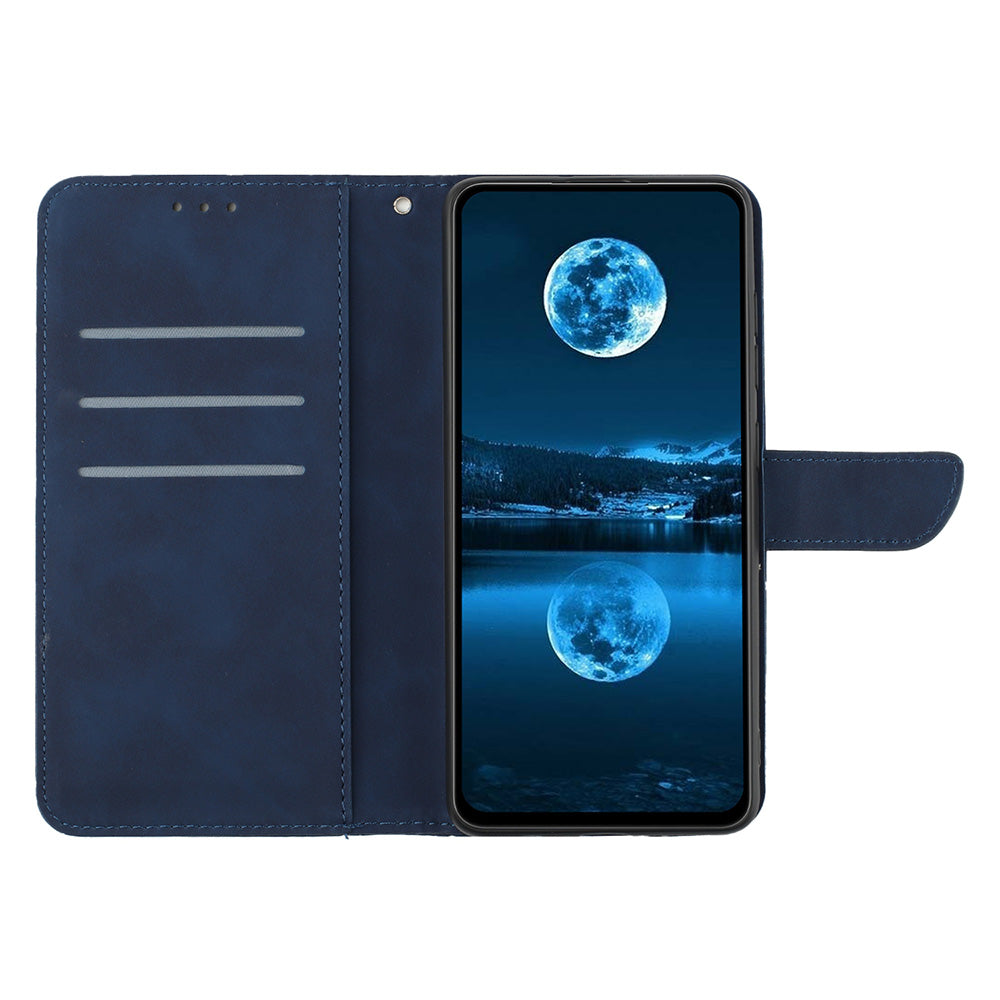 HT05 For Realme 11 Pro+ 5G / 11 Pro 5G Flip Leather Cover Skin-touch Feeling Imprinted Line Phone Case Stand Wallet