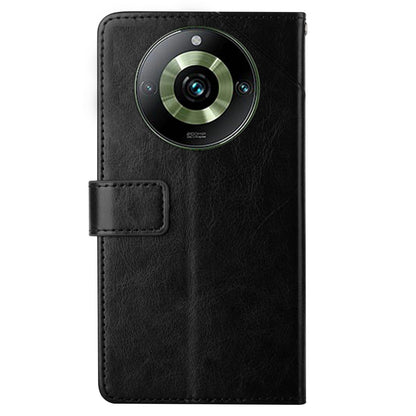 HT01 For Realme 11 Pro+ 5G / 11 Pro 5G Wallet Y-shaped Line PU Leather Smartphone Shell Case Imprinting Phone Stand Cover